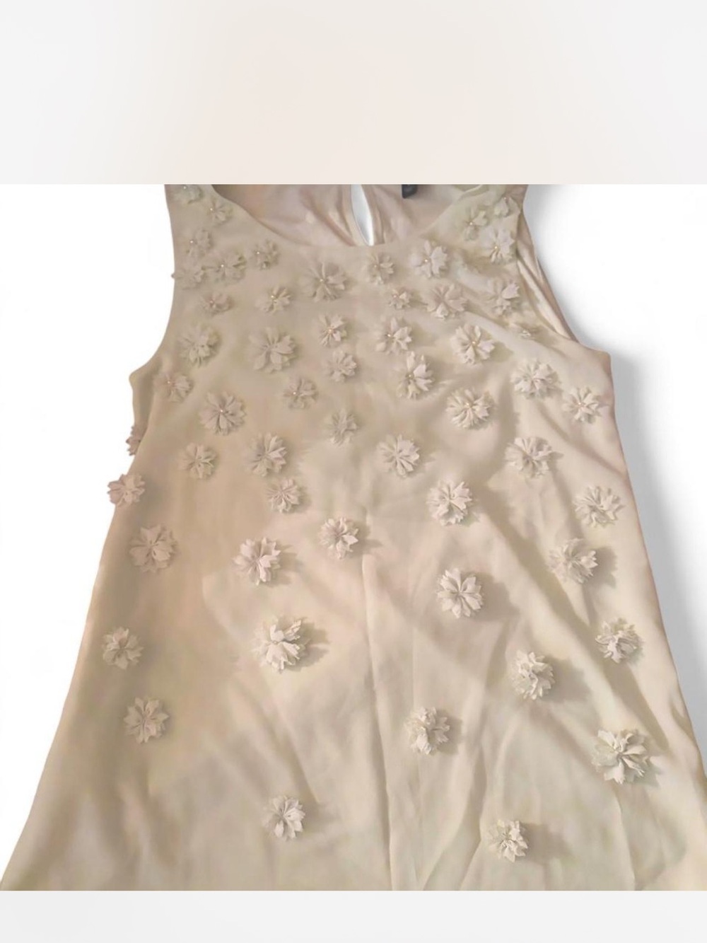 Ann Taylor Mint Green Floral & Pearl Applique Sleeveless top